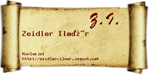Zeidler Ilmár névjegykártya